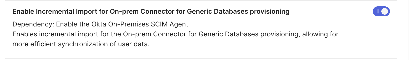 Enable Incremental Import feature toggle