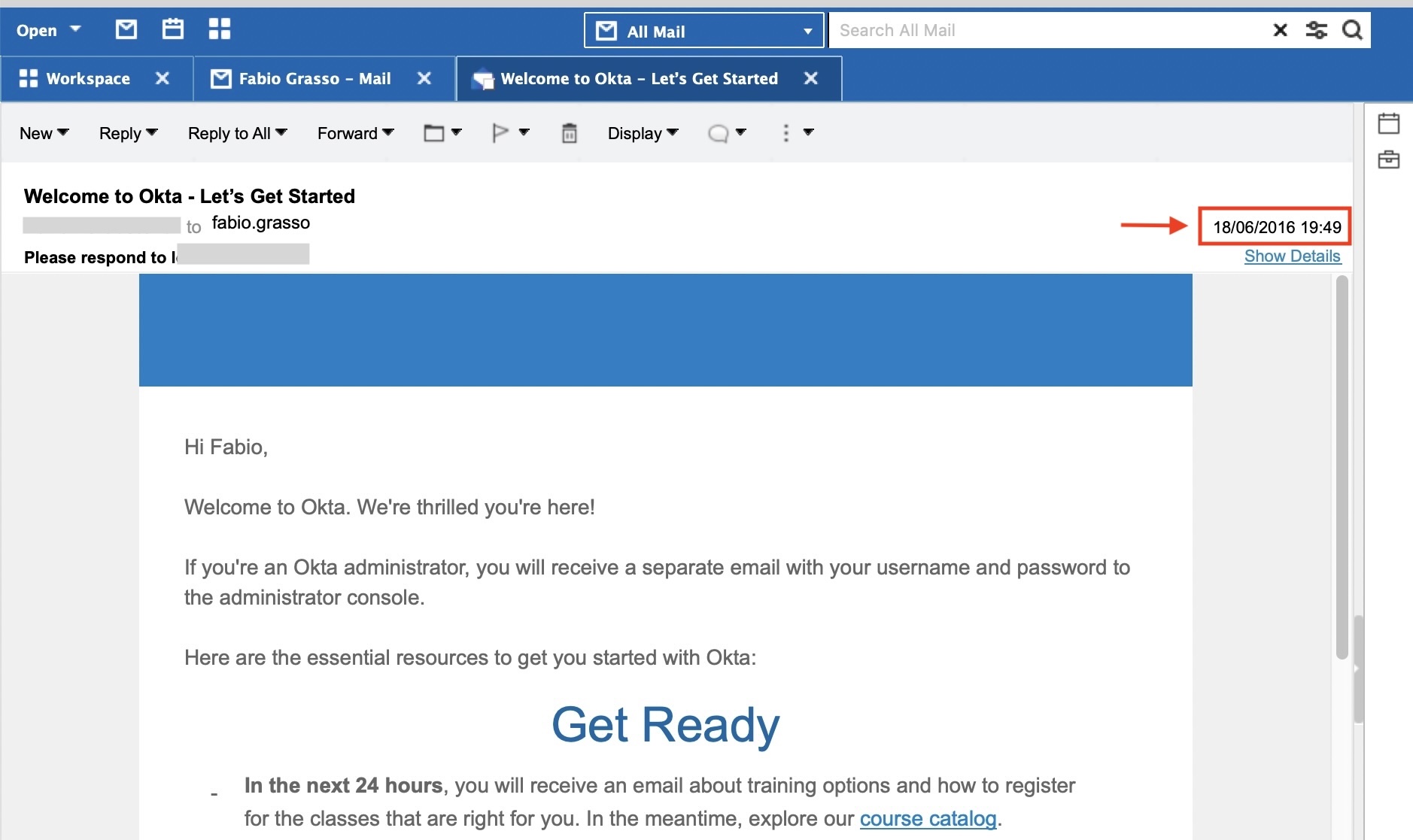 First email received from an Okta tenant on June 18, 2016