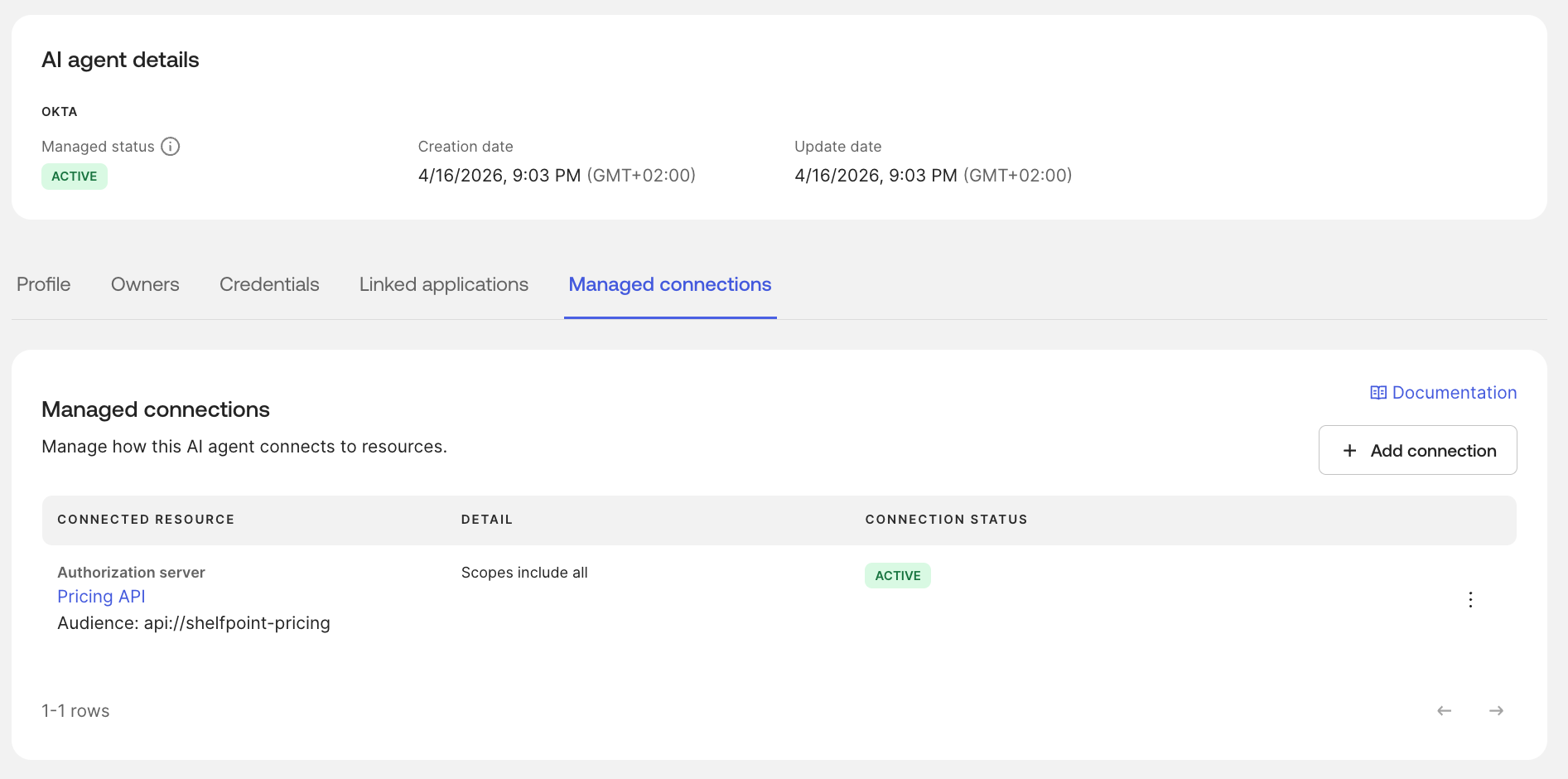 Okta Universal Directory - AI Agent Detail
