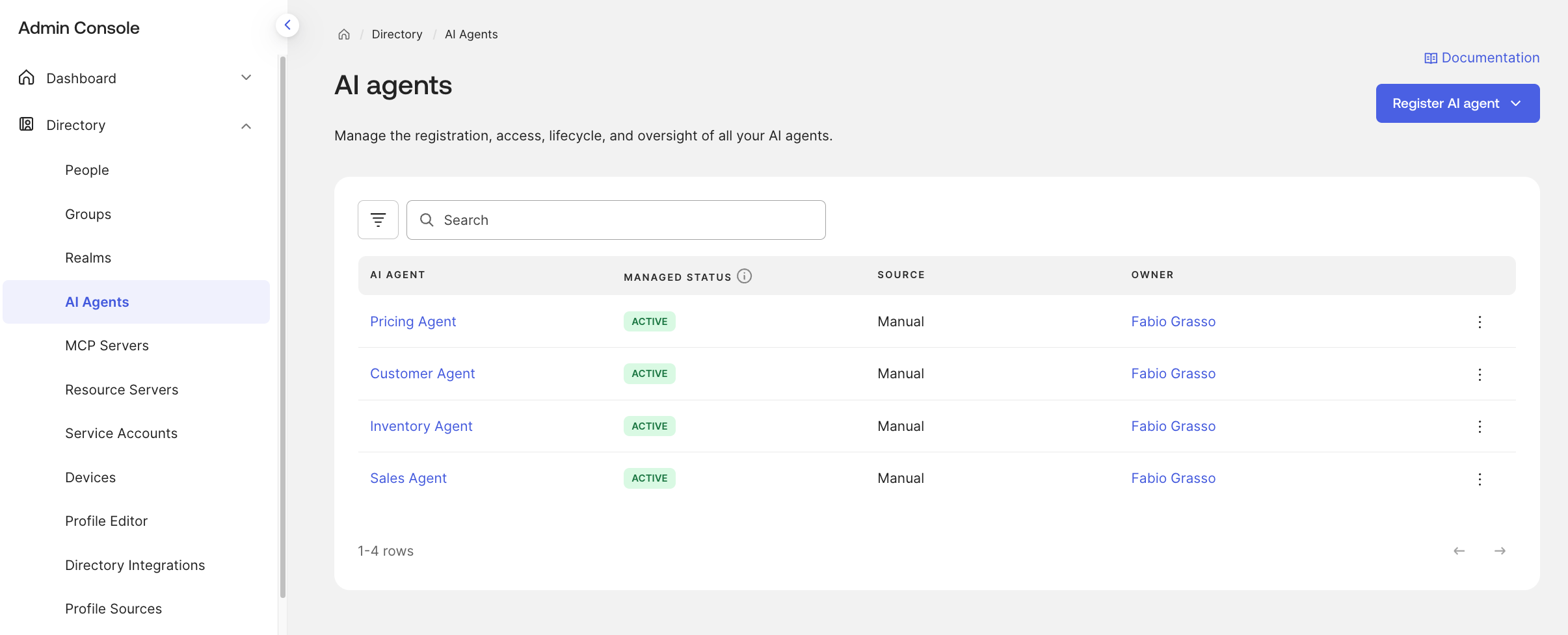 Okta Universal Directory - AI Agents List