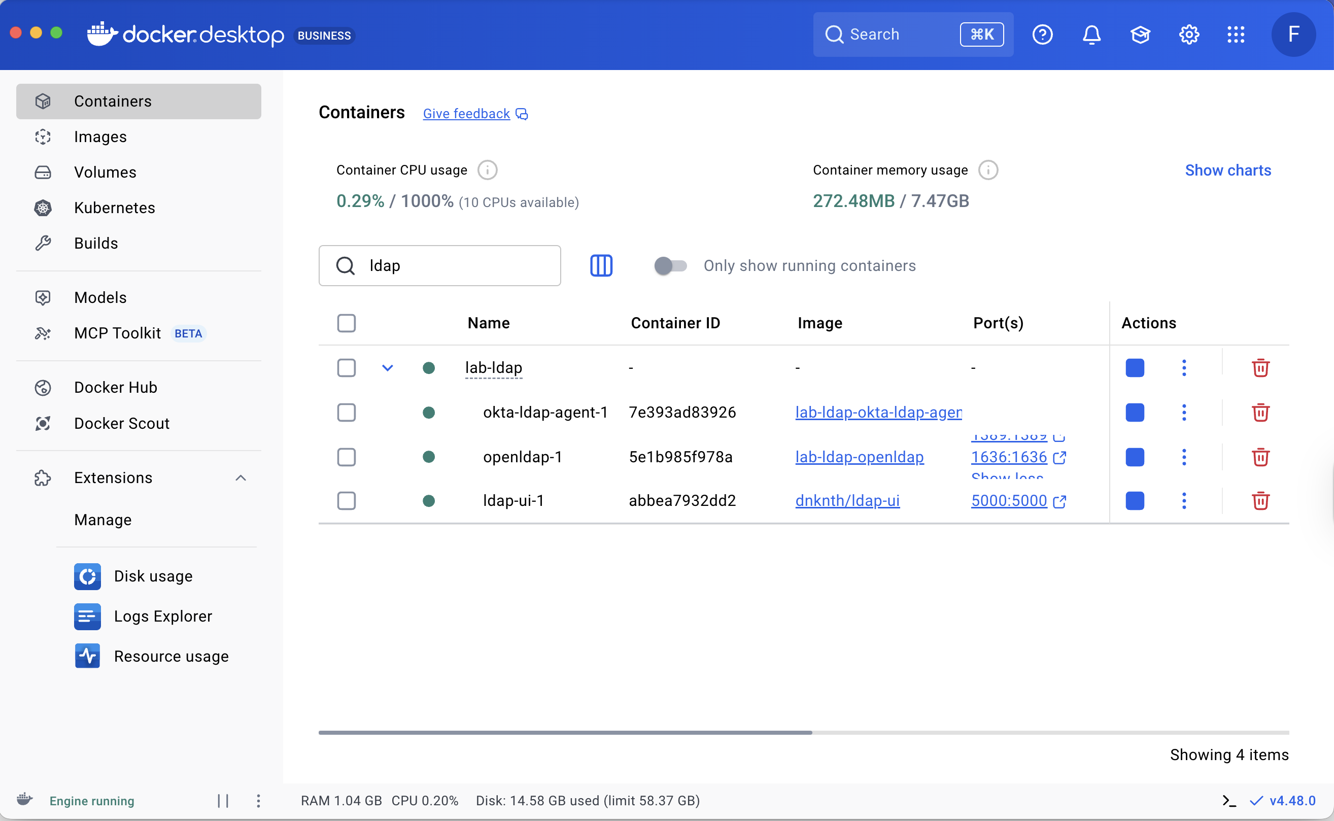 LDAP running on Docker Desktop