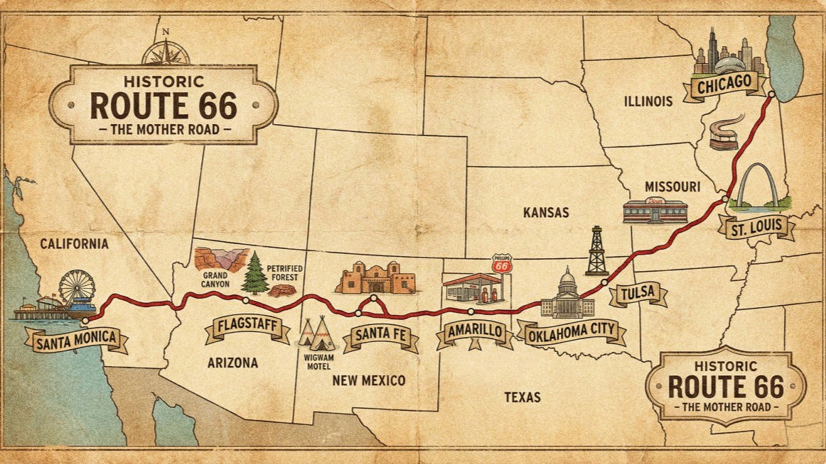 Mappa Route 66