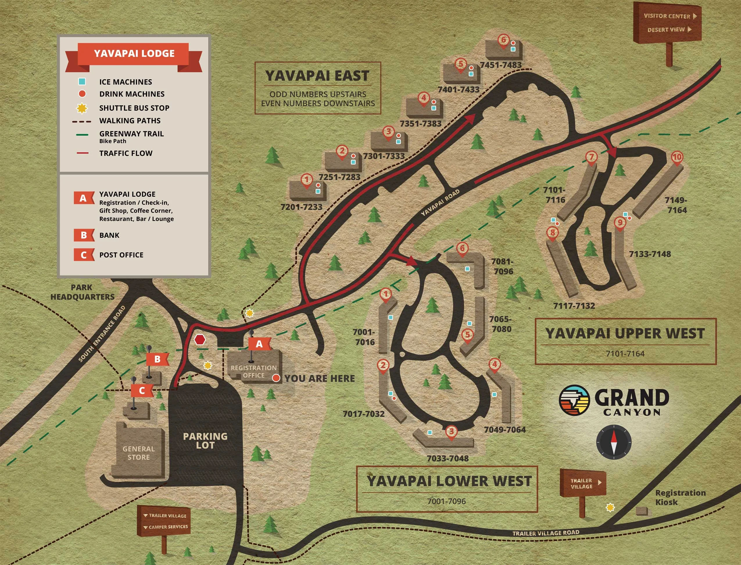 Yavapai Lodge Map